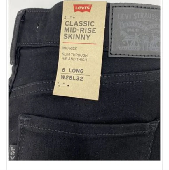 Levi's Jeans Levis Womens Classic Mid Rise Skinny Jeans Black
